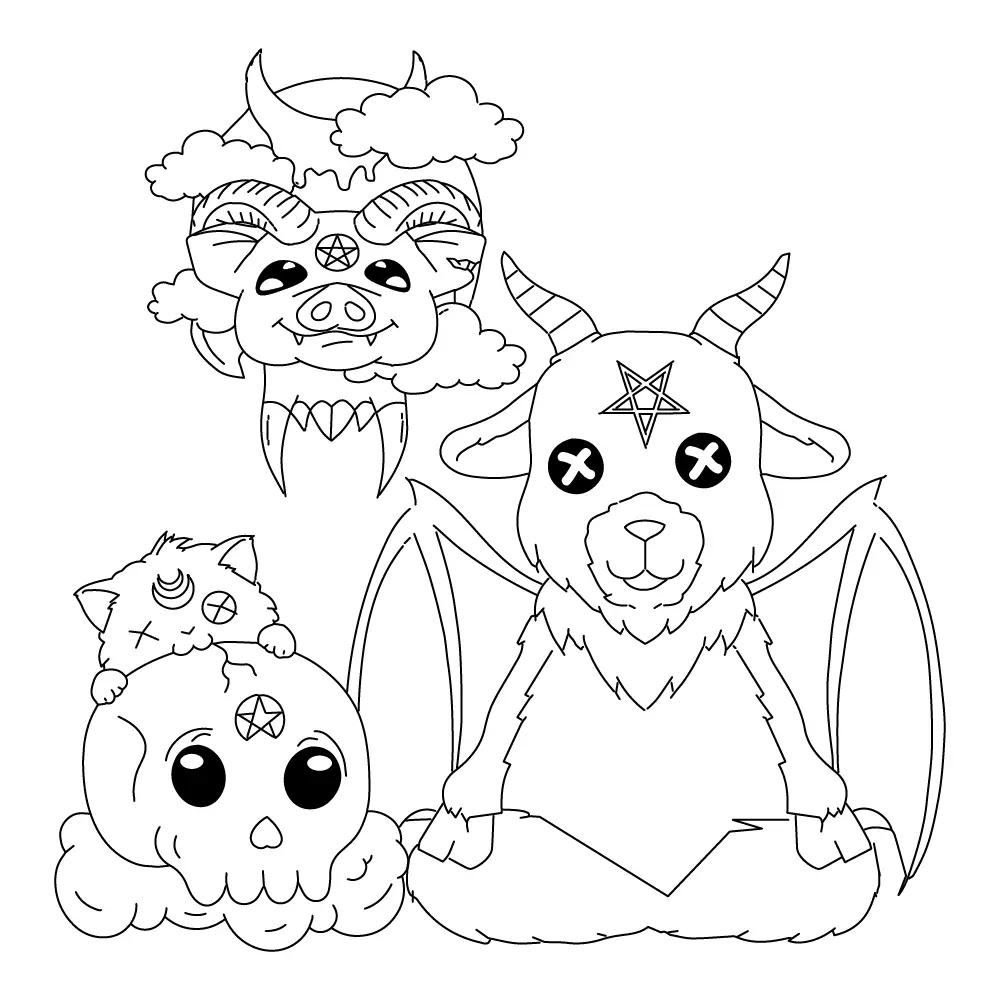 Kawaii assustador Para Colorir 9