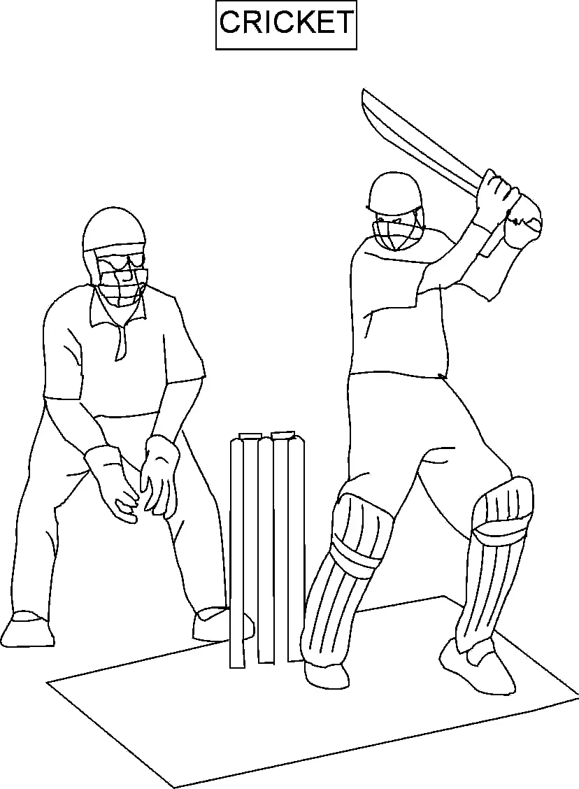 Cricket Game Coloring Pages 11