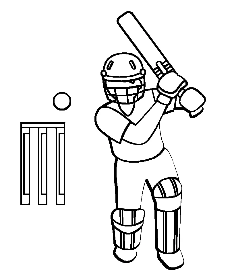 Cricket Game Coloring Pages 3