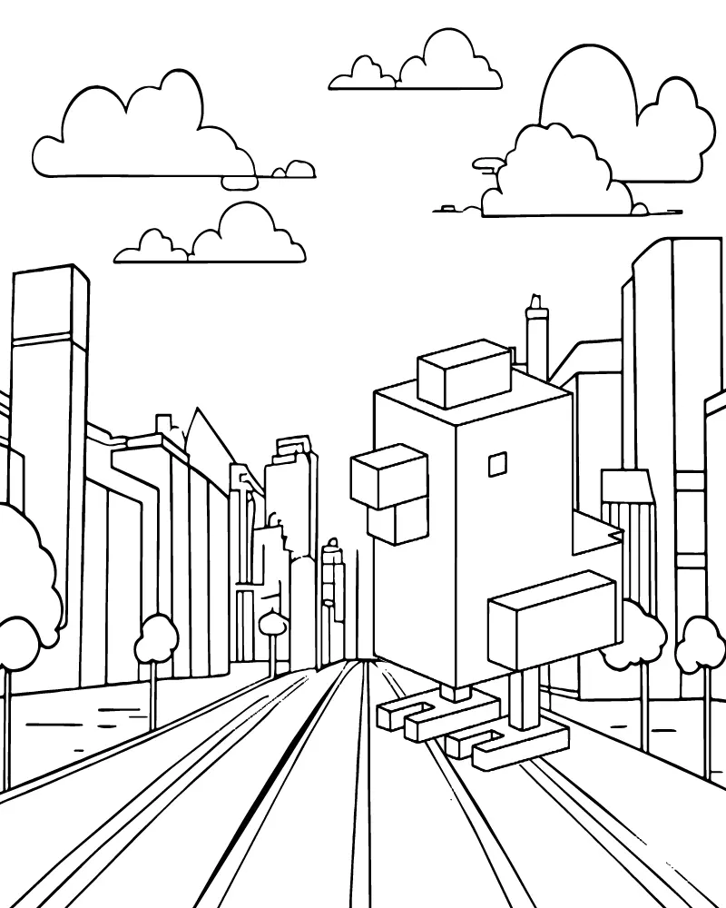 Estrada Transversal Para Colorir 1