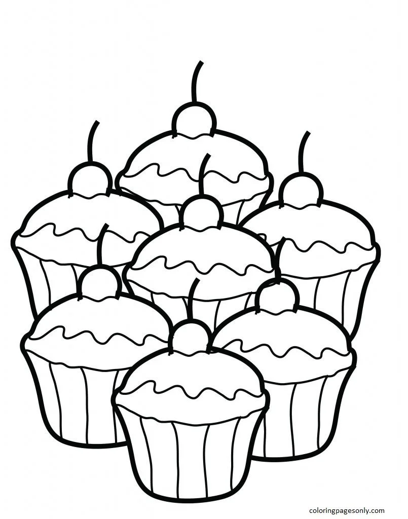 Cupcake Coloring Pages 12