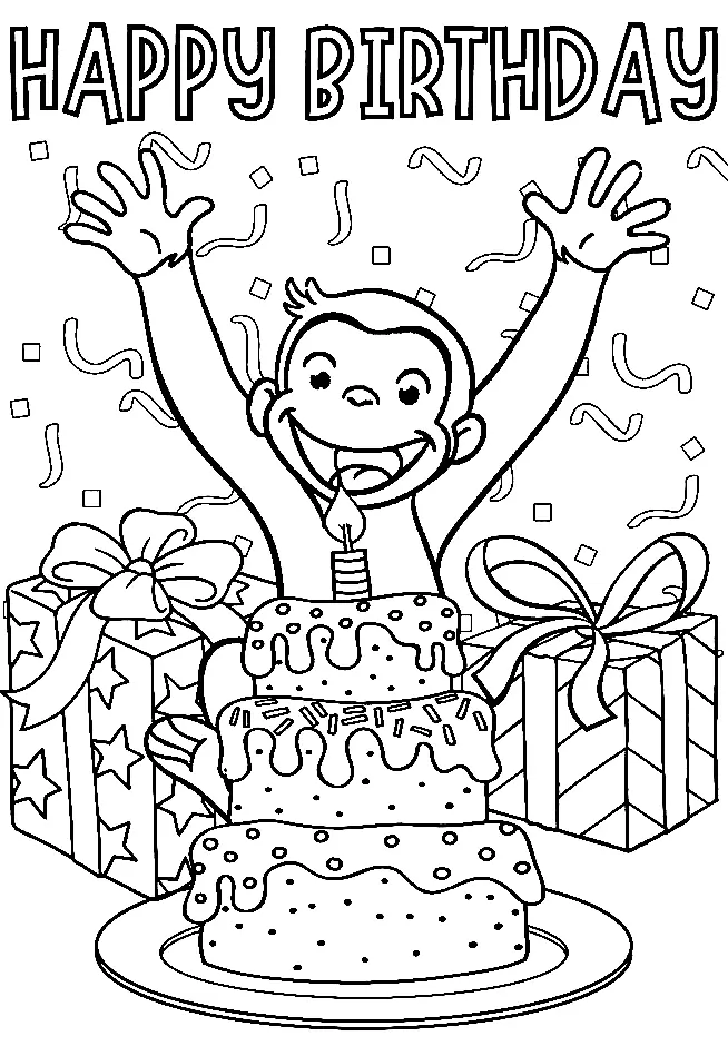 Curious George Para Colorear 3