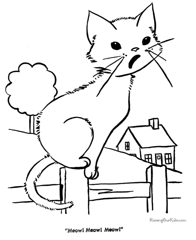 Cute Cat Coloring Pages 22