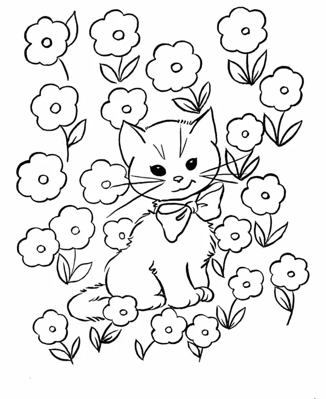 Cute Cat Coloring Pages 25
