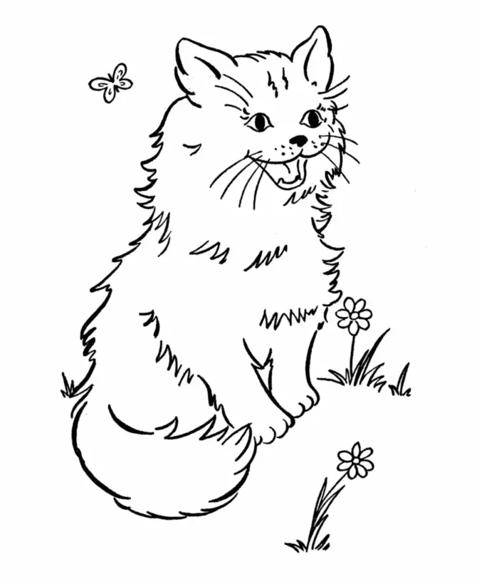 Cute Cat Coloring Pages 41