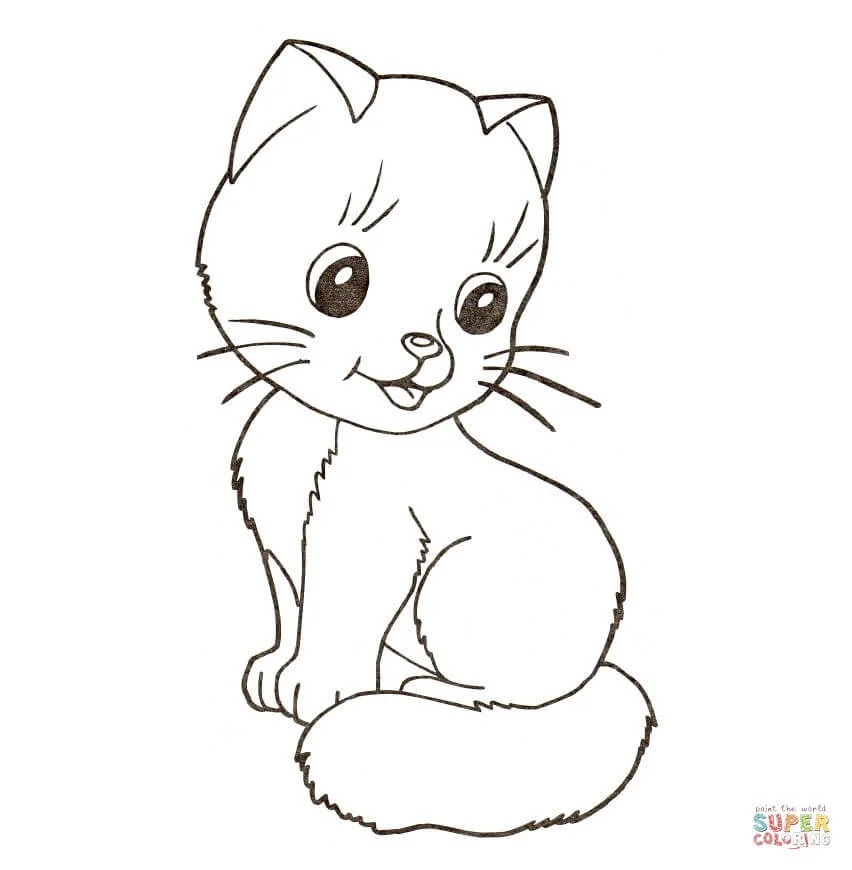 Cute Cat Coloring Pages 58