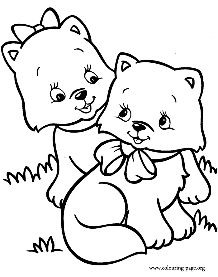 Cute Cat Coloring Pages 7
