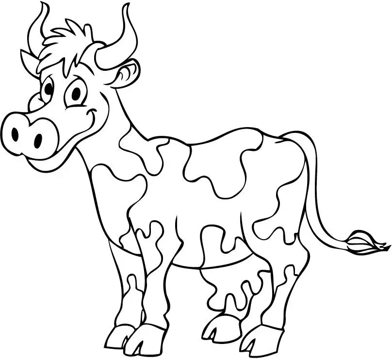 Cute Cow Coloring Pages 6