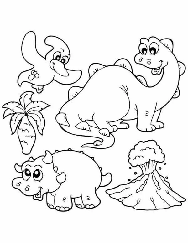 Desenhos de Dinossauros Fofos Para Colorir 42