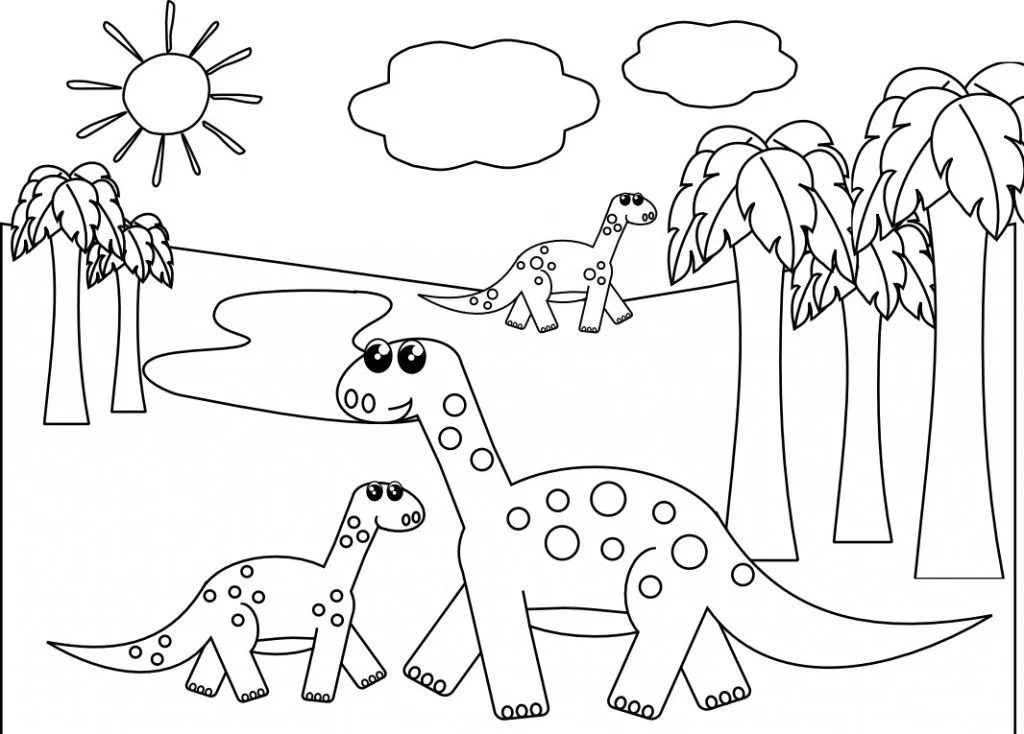 Desenhos de Dinossauros Fofos Para Colorir 6