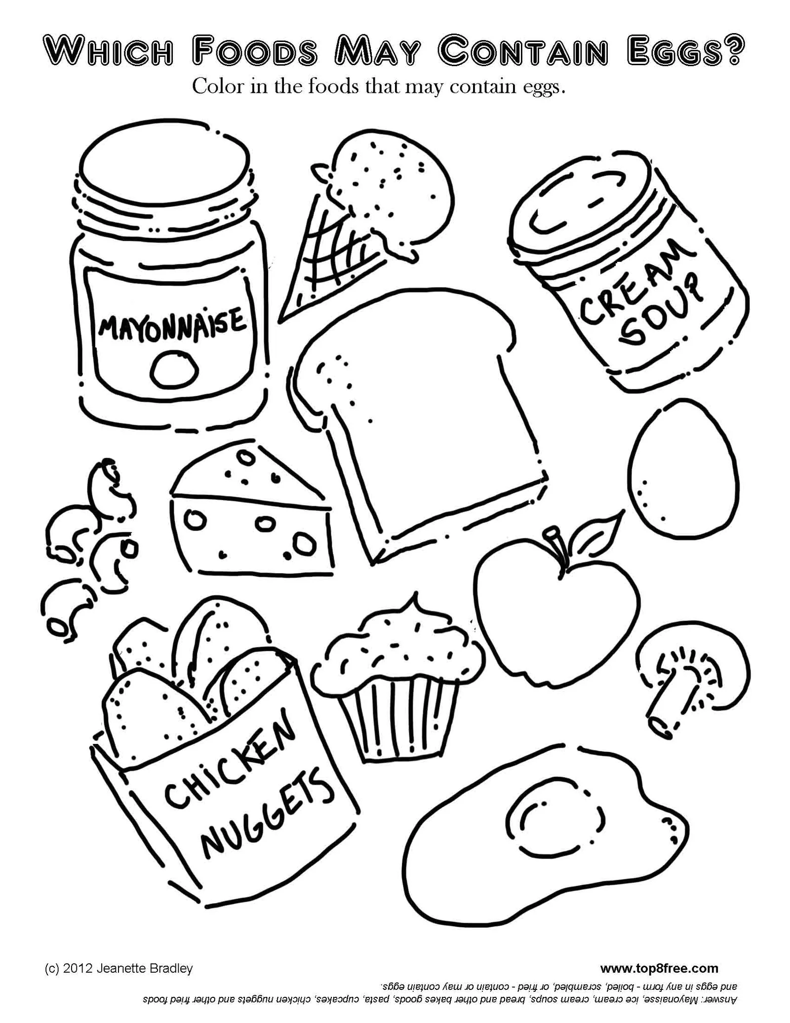 Cute Food Coloring Pages 12