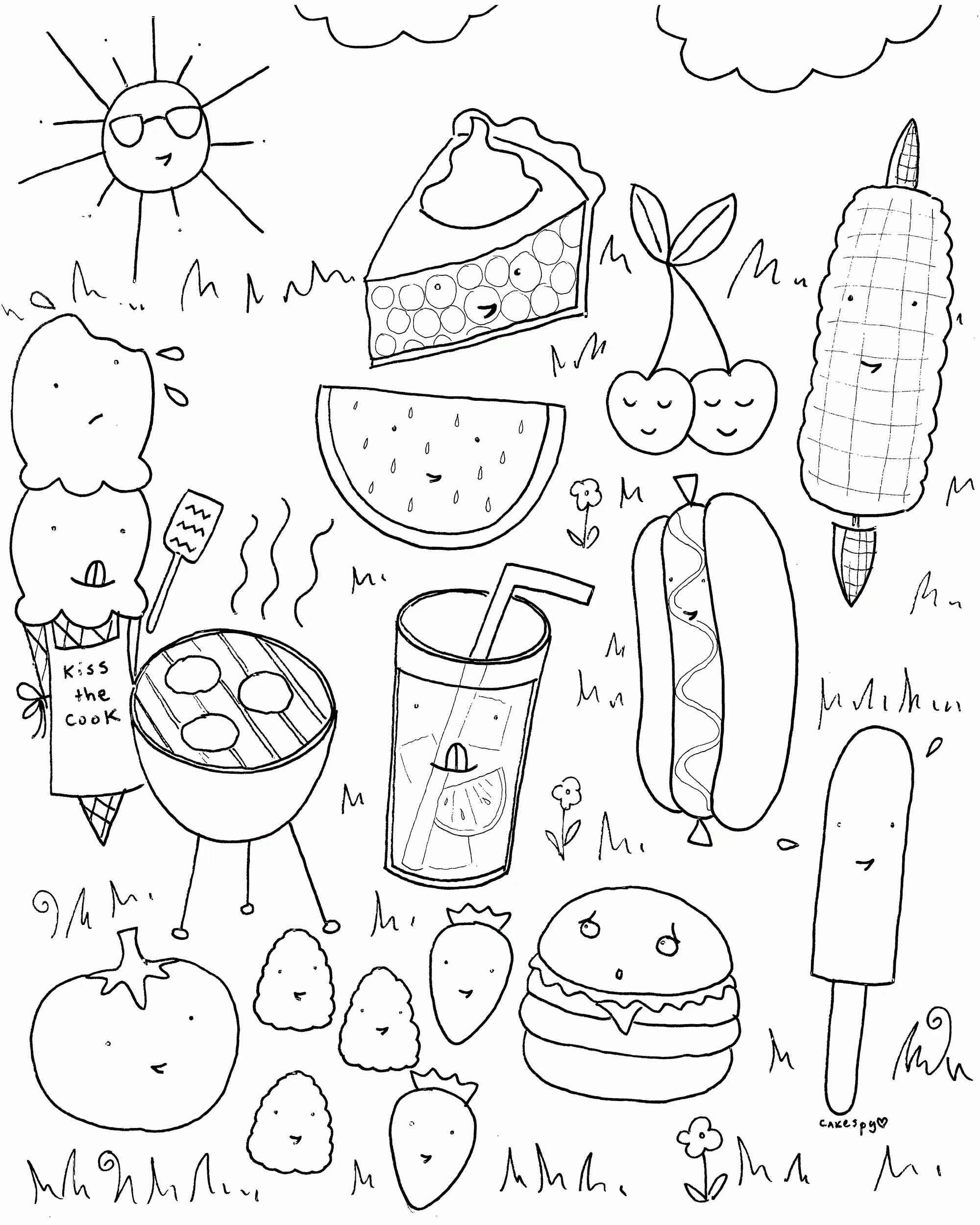 Cute Food Coloring Pages 19