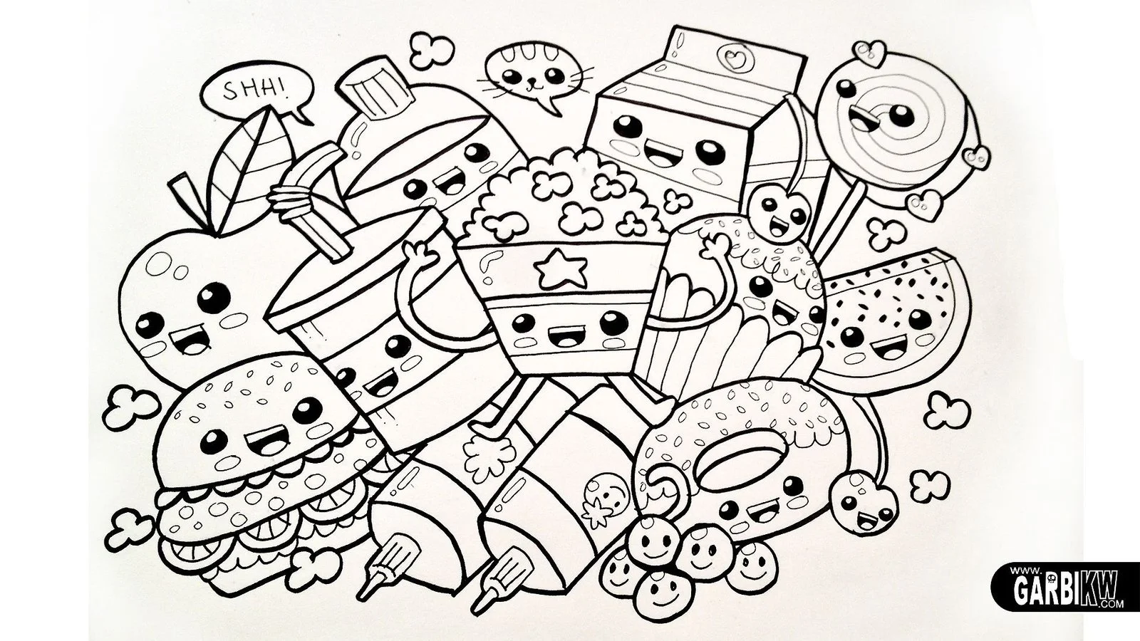 Cute Food Coloring Pages 3