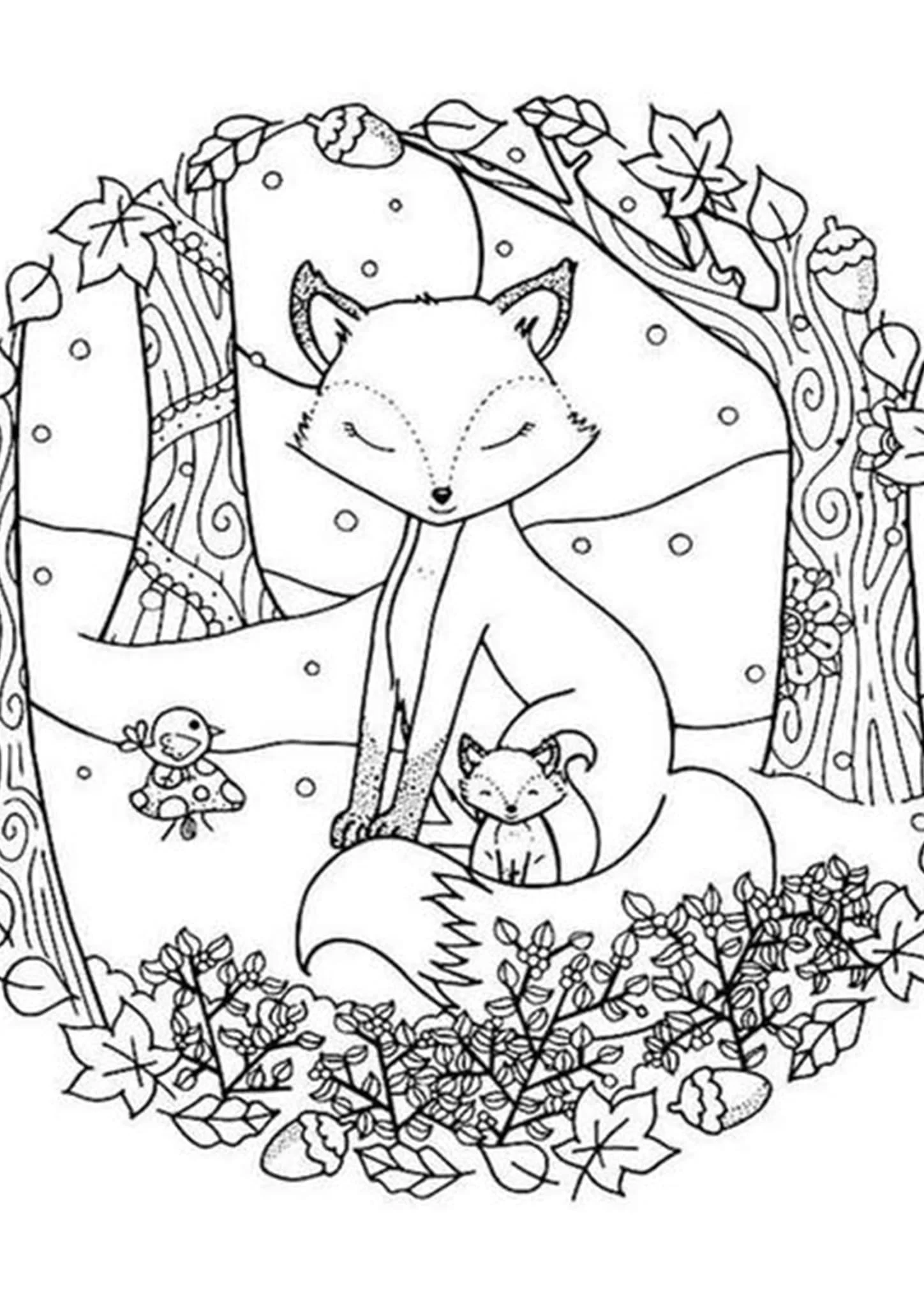 Desenhos de Raposa Fofa Para Colorir 13