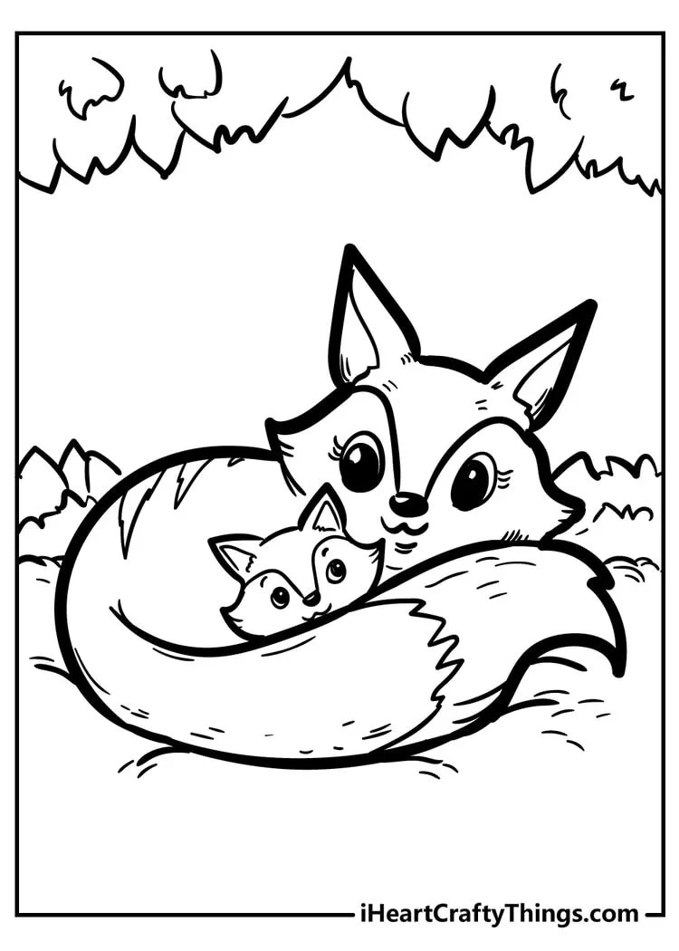 Desenhos de Raposa Fofa Para Colorir 14