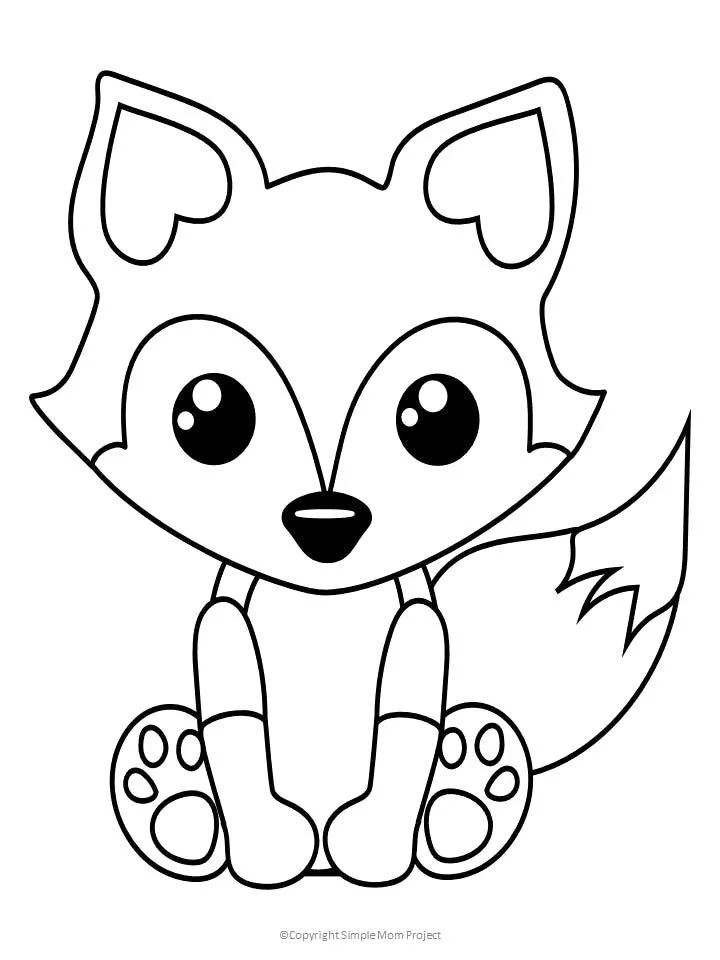 Desenhos de Raposa Fofa Para Colorir 2