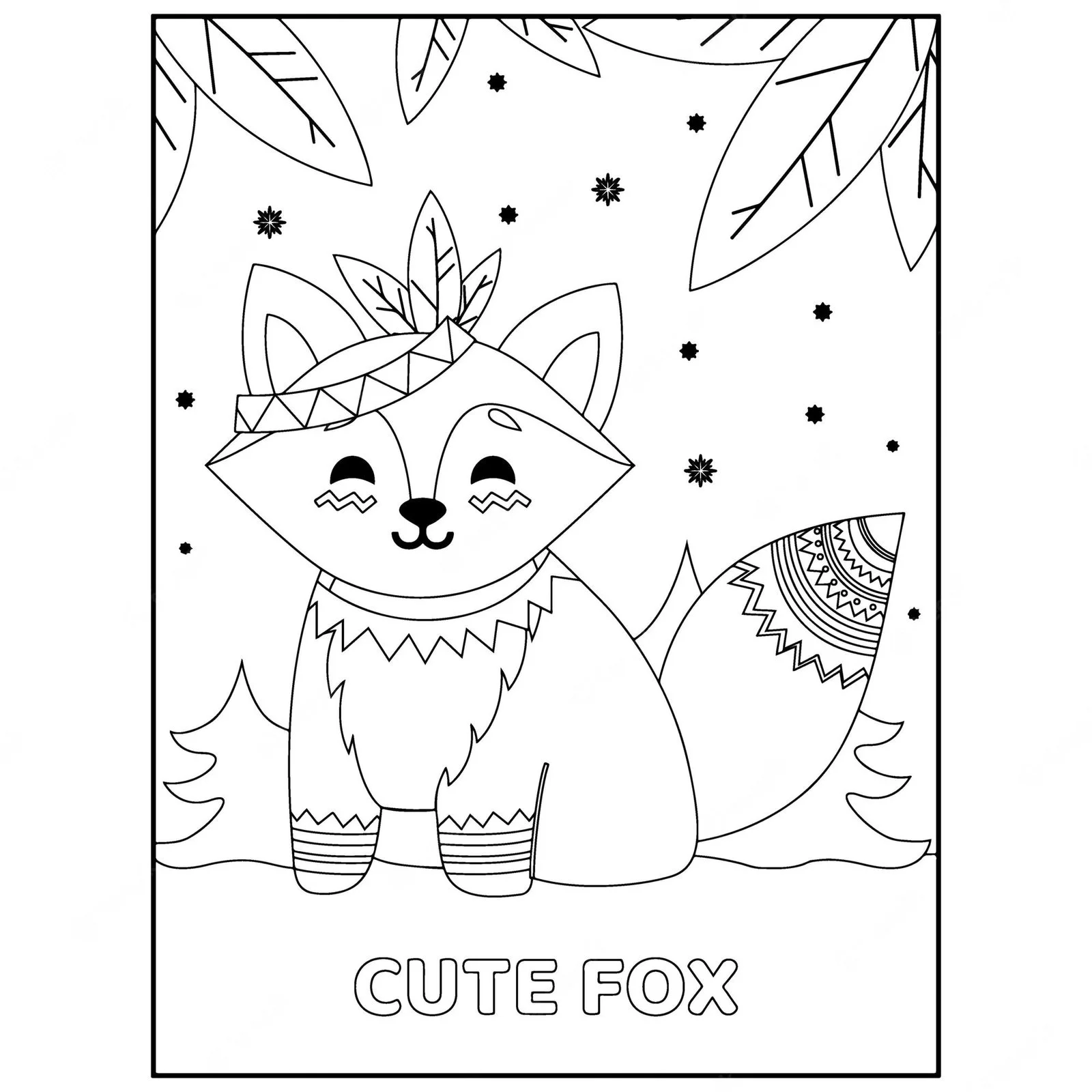 Desenhos de Raposa Fofa Para Colorir 24