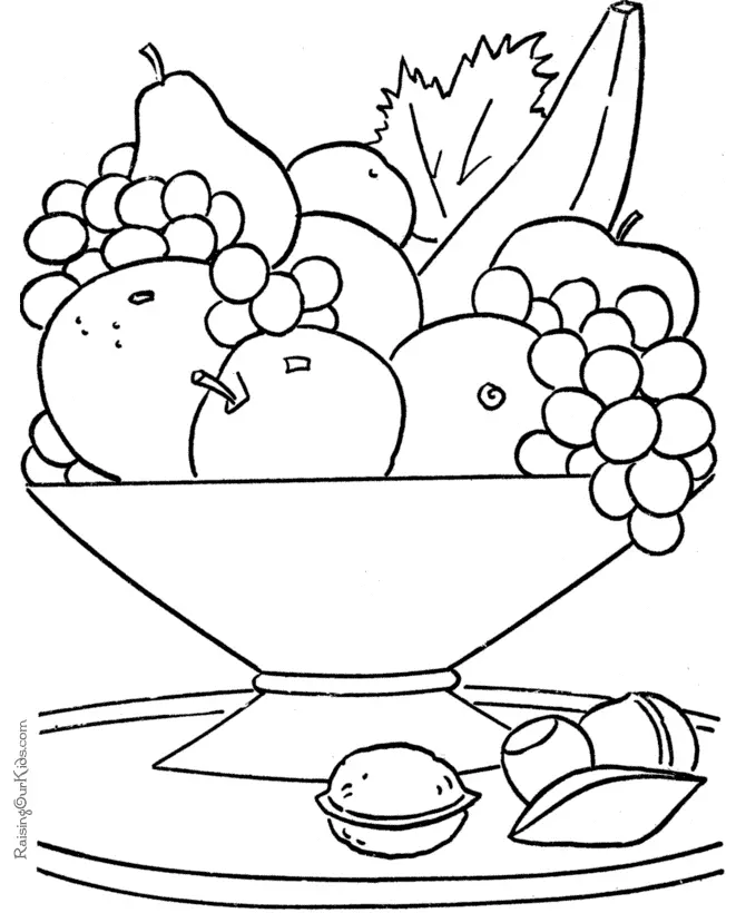Desenhos de Frutas Fofas Para Colorir 1