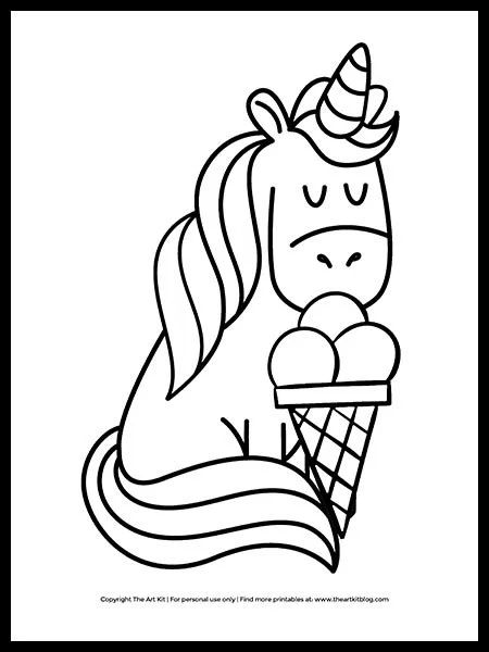 Cute Ice Cream Coloring Pages 19