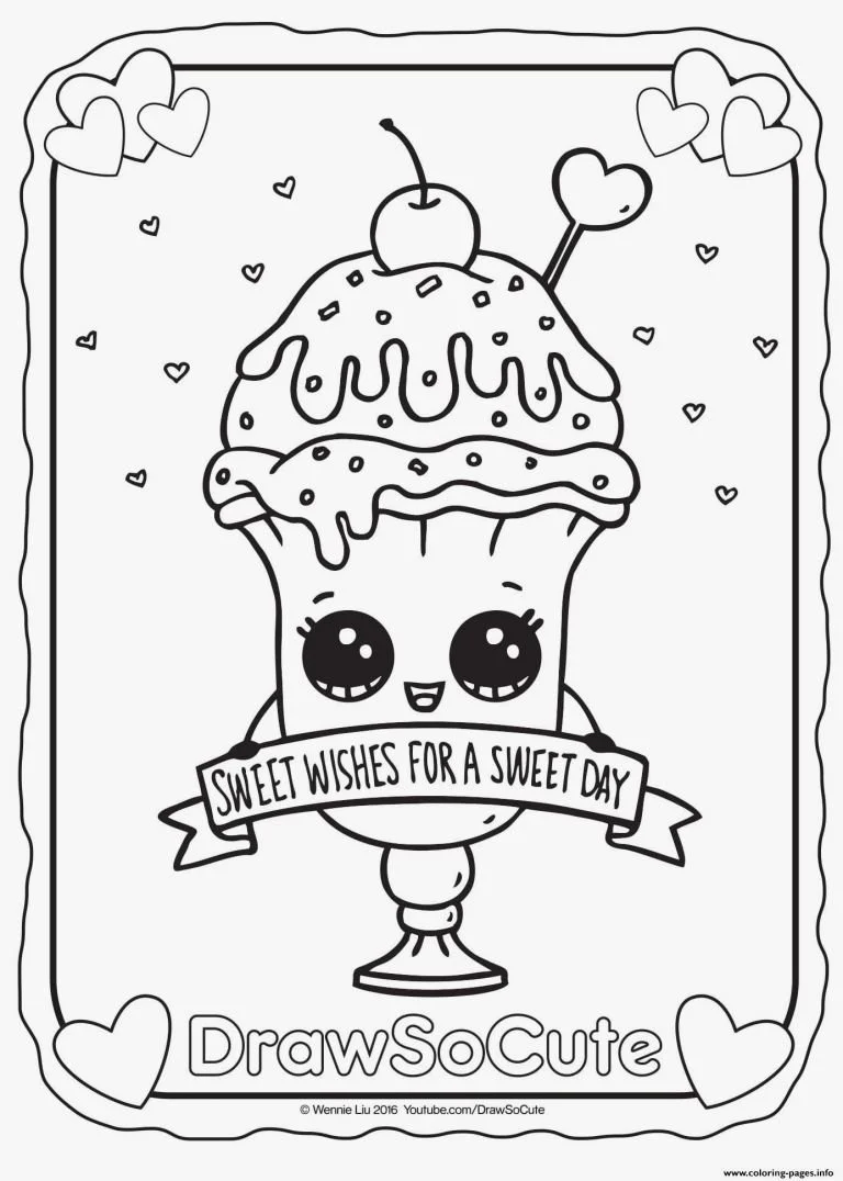 Cute Ice Cream Coloring Pages 3