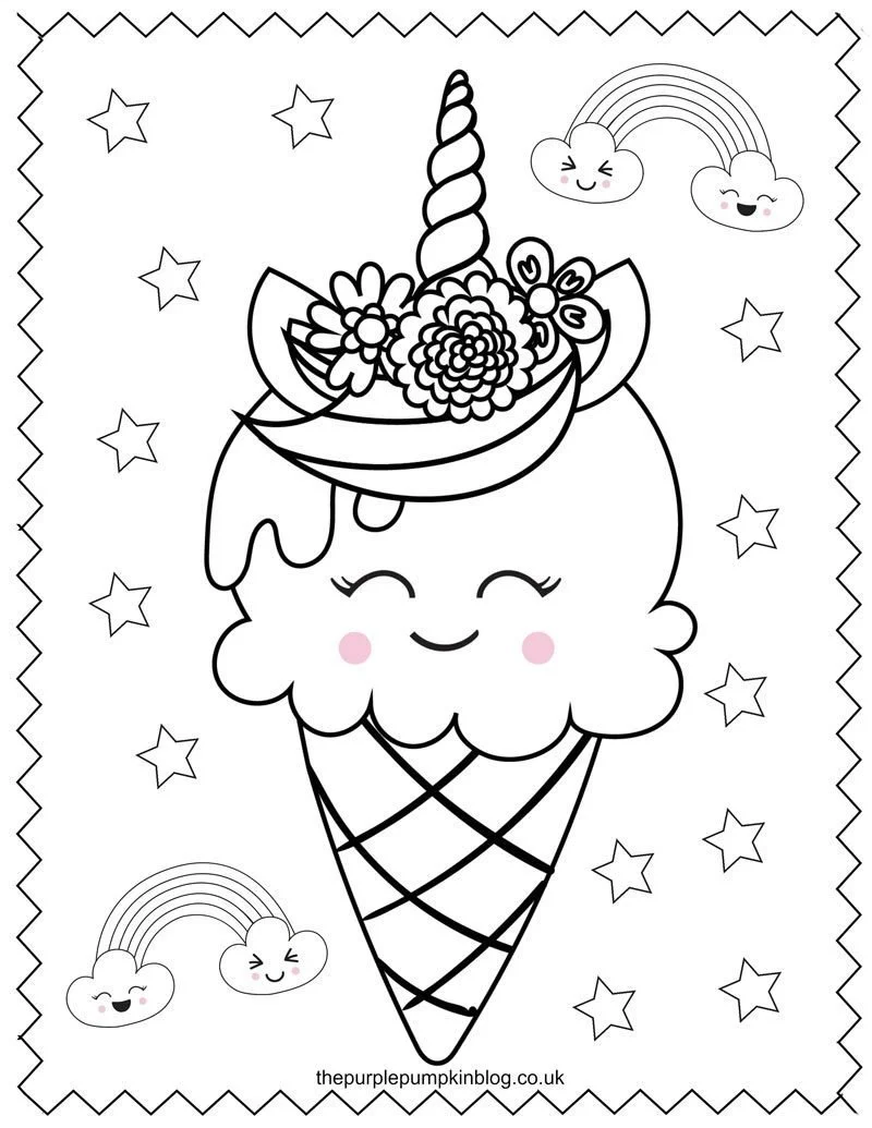 Cute Ice Cream Coloring Pages 33