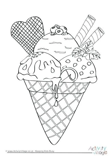 Cute Ice Cream Coloring Pages 36