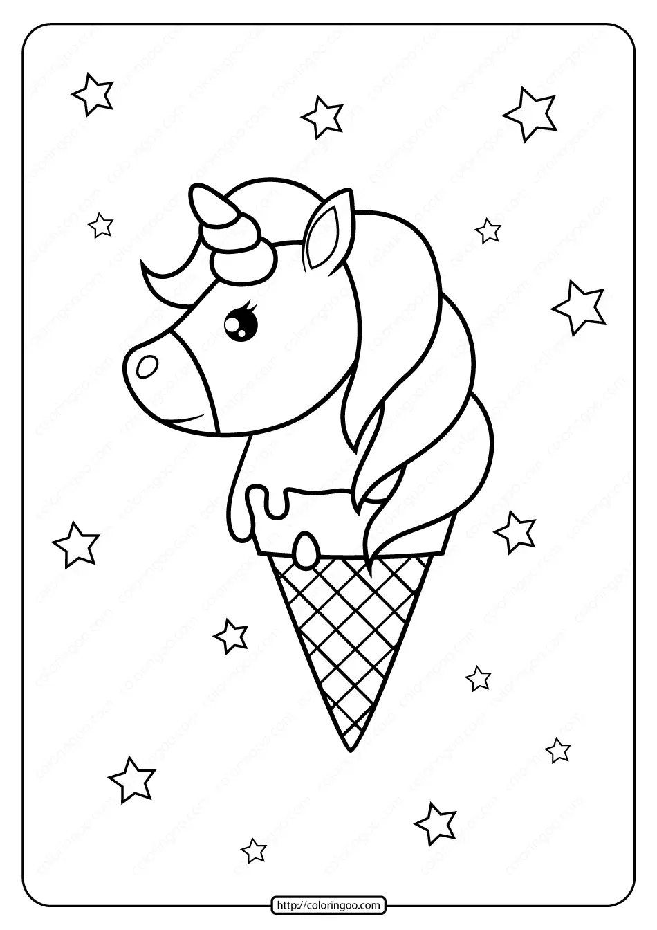 Cute Ice Cream Coloring Pages 42