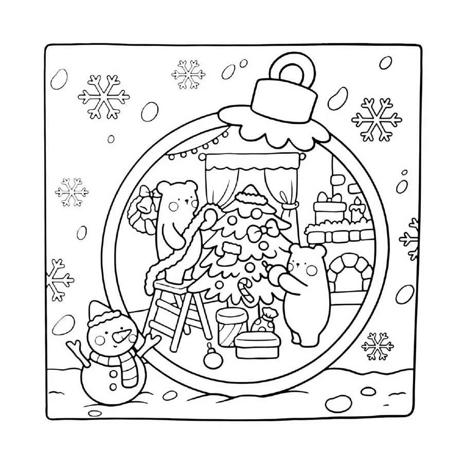 Cute N Cozy Navidad pginas para colorear 1