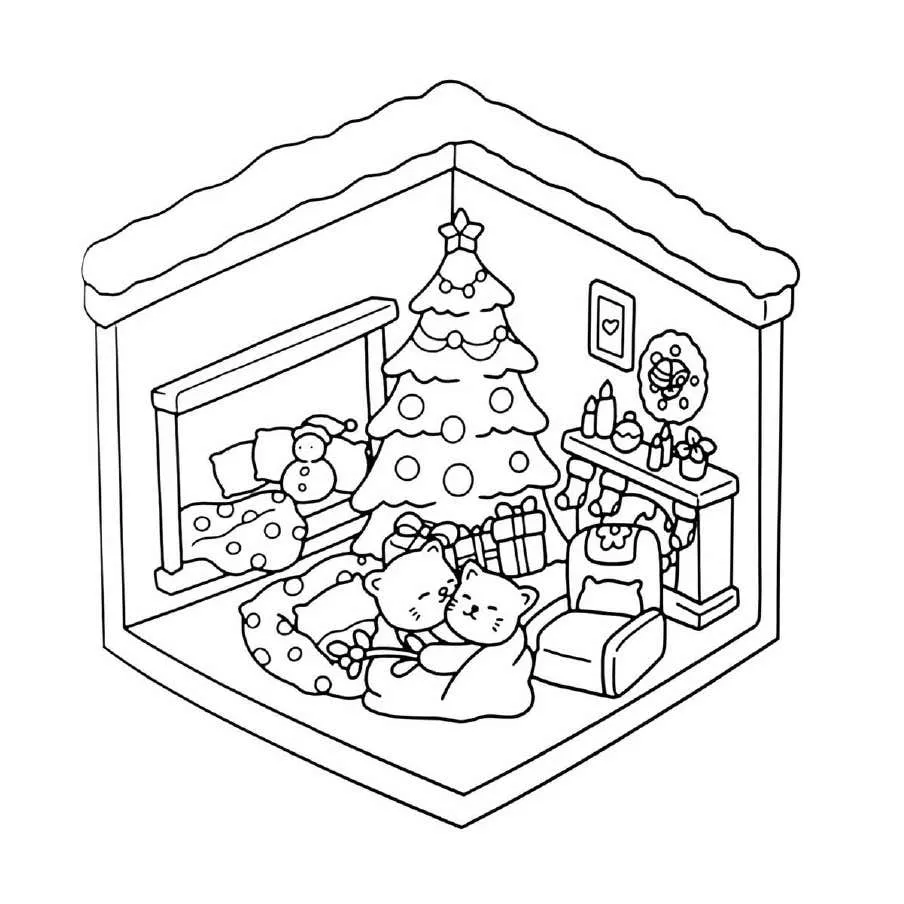 Cute N Cozy Navidad pginas para colorear 12
