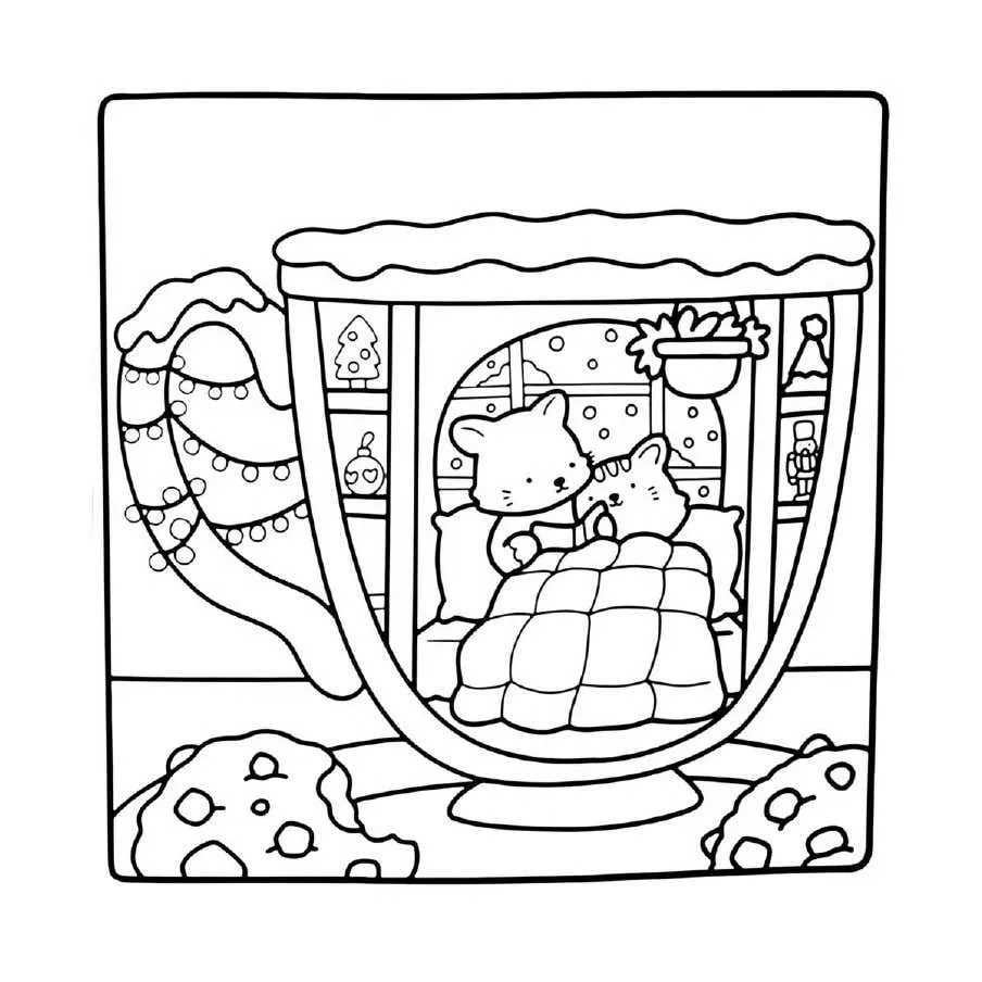 Cute N Cozy Navidad pginas para colorear 15