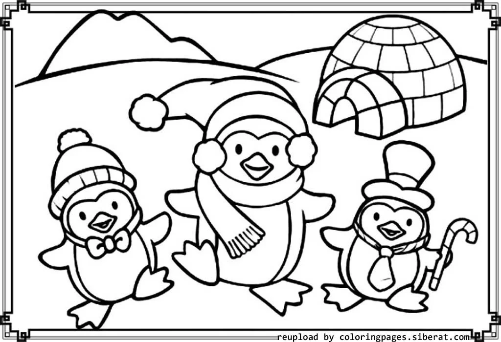 Pinguino Lindos Para Colorear 2