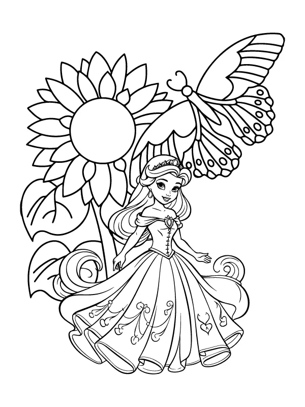 Desenhos de Princesa Fofa Para Colorir 10