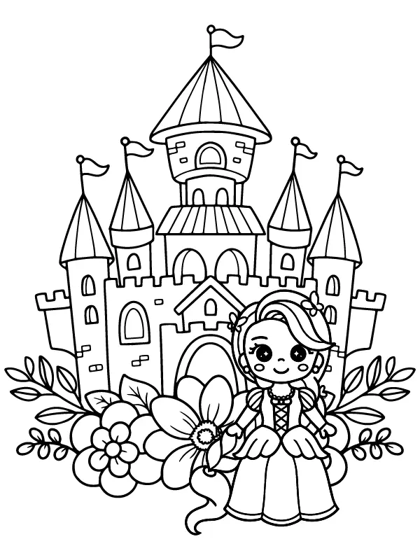 Desenhos de Princesa Fofa Para Colorir 12
