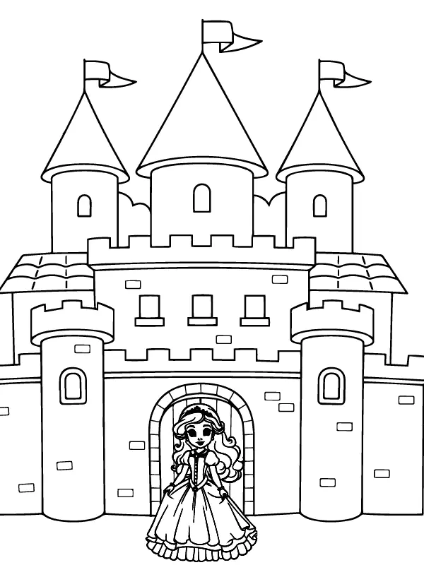 Desenhos de Princesa Fofa Para Colorir 15