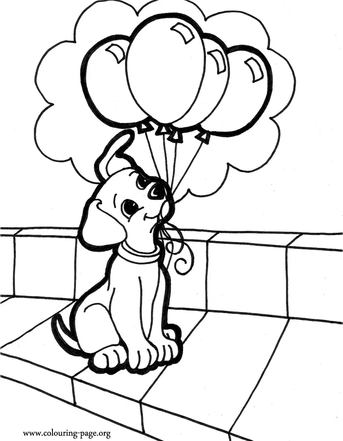 Cute Puppy Coloring Pages 2