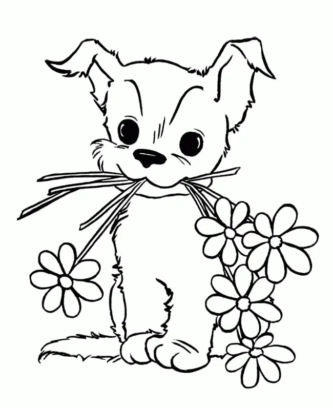 Cute Puppy Coloring Pages 29