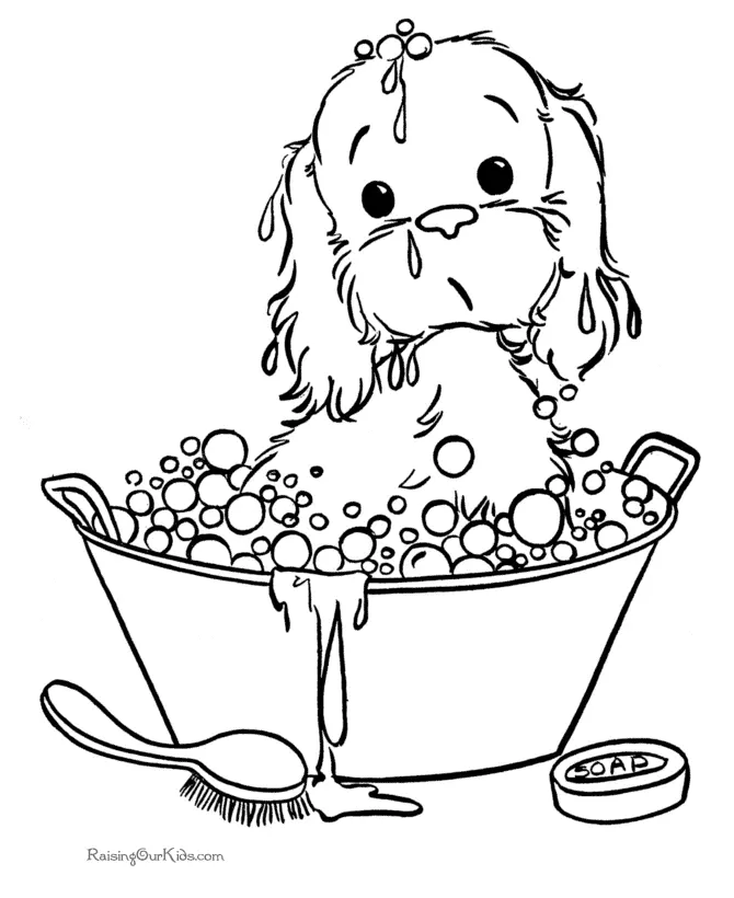 Cute Puppy Coloring Pages 33