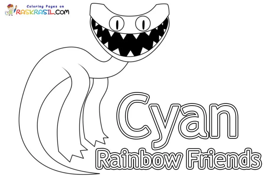 Cyan Rainbow Friends 2 Para Colorear 1