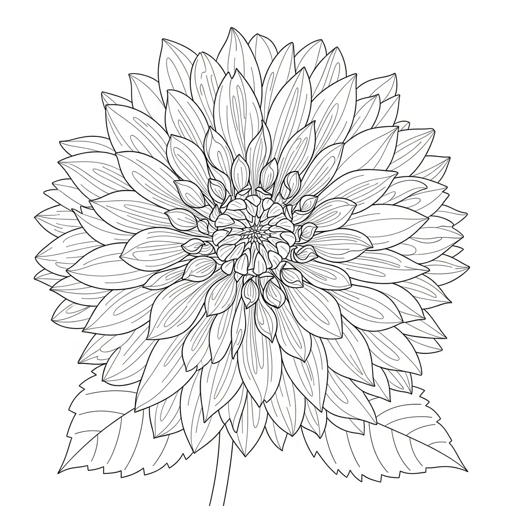 Flor dalia Para Colorear 1