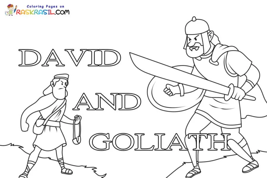 David und Goliath Ausmalbilder 1
