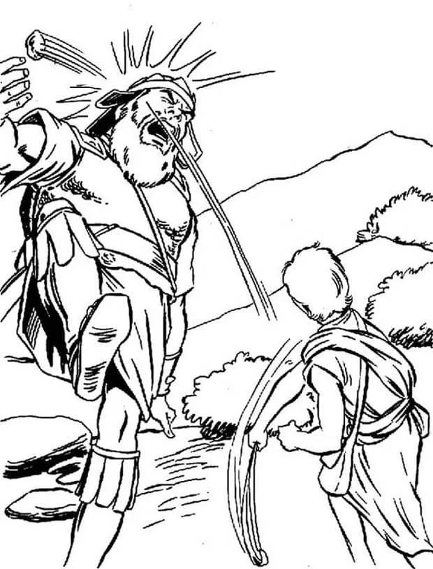 David und Goliath Ausmalbilder 20