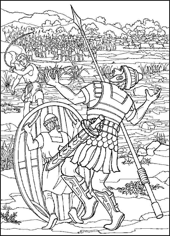 David und Goliath Ausmalbilder 25