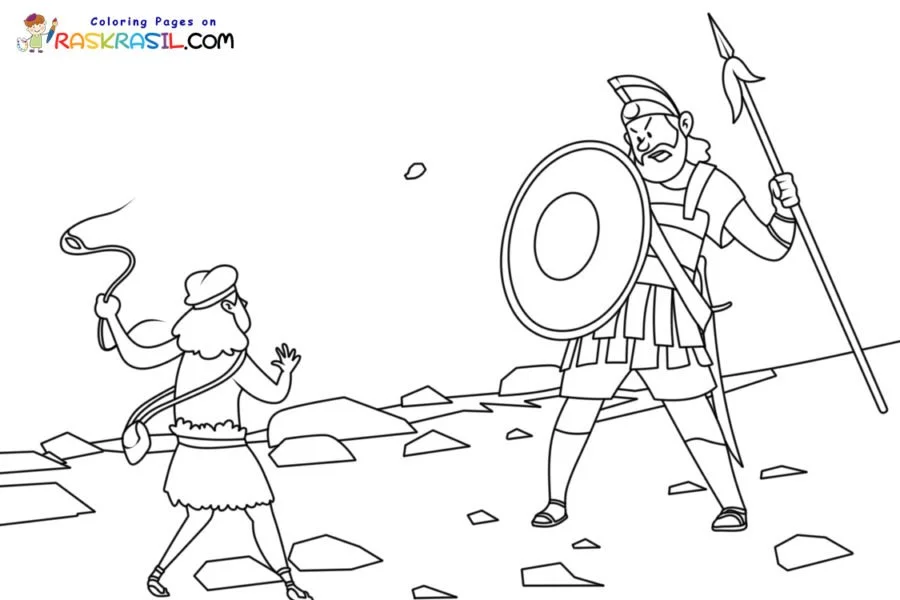 David und Goliath Ausmalbilder 29