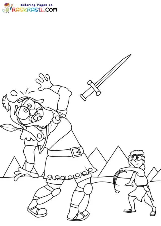 David und Goliath Ausmalbilder 32
