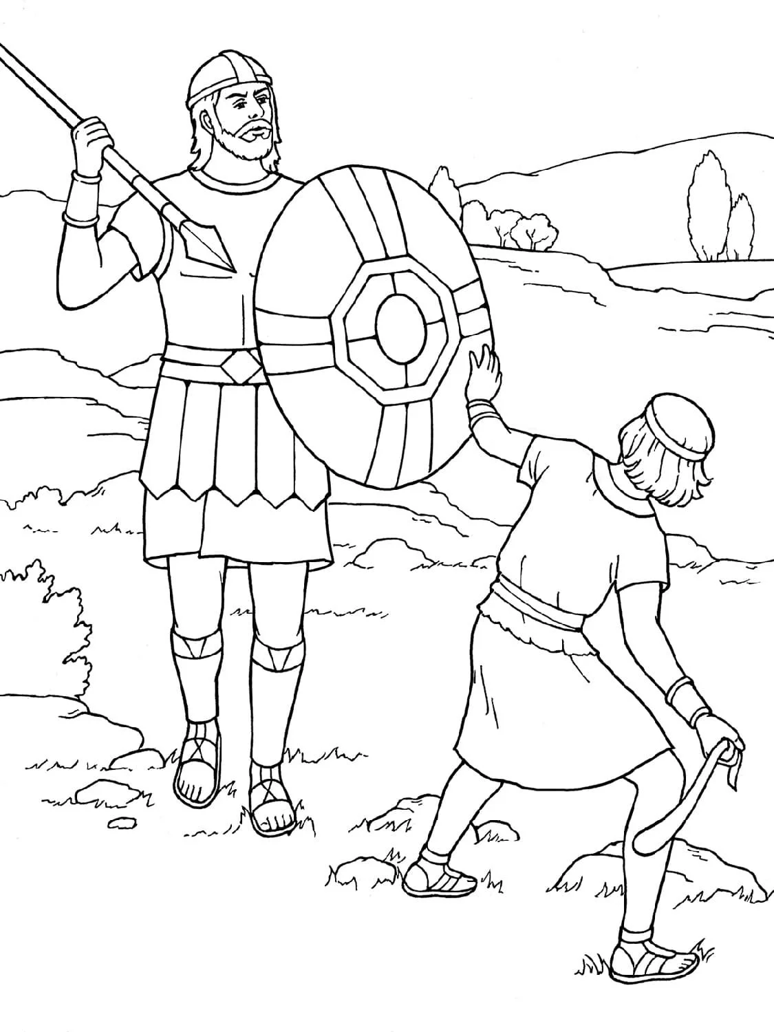 David und Goliath Ausmalbilder 33