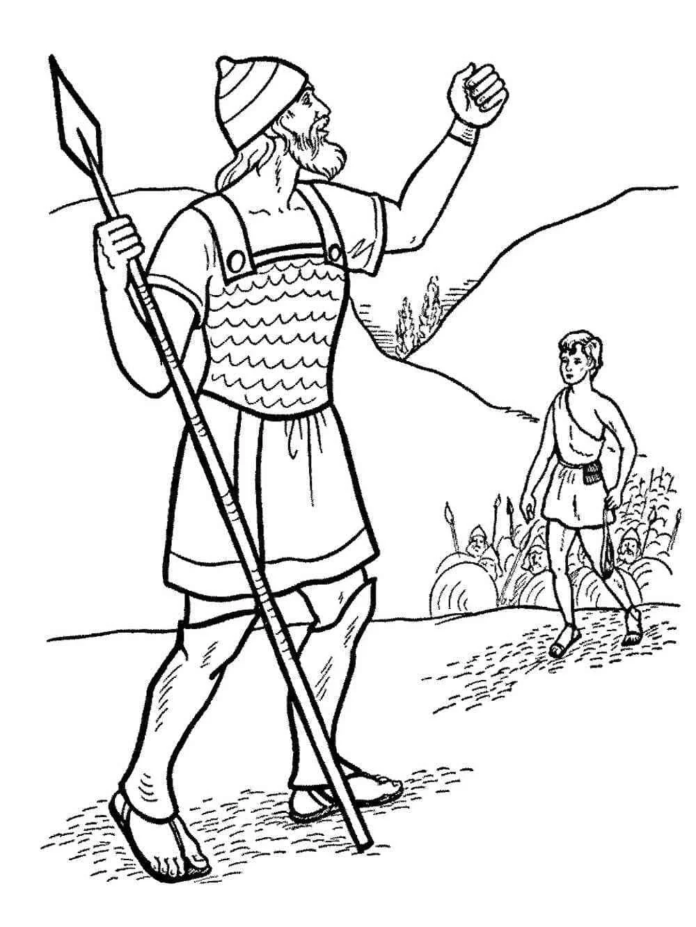 David und Goliath Ausmalbilder 34