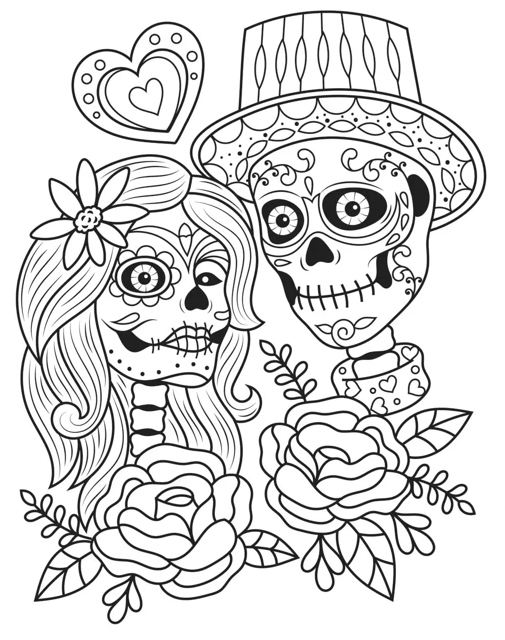 Day Of The Dead Coloring Pages 3