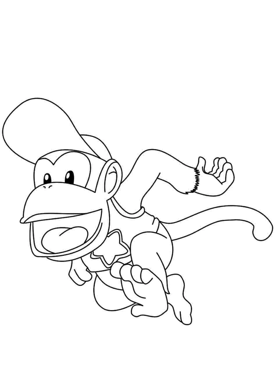 Desenhos de Diddy Kong Para Colorir 1