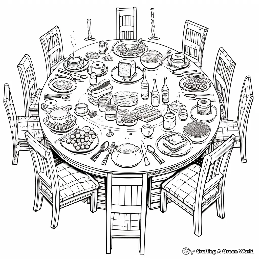 Desenhos de Sala de Jantar Para Colorir 12