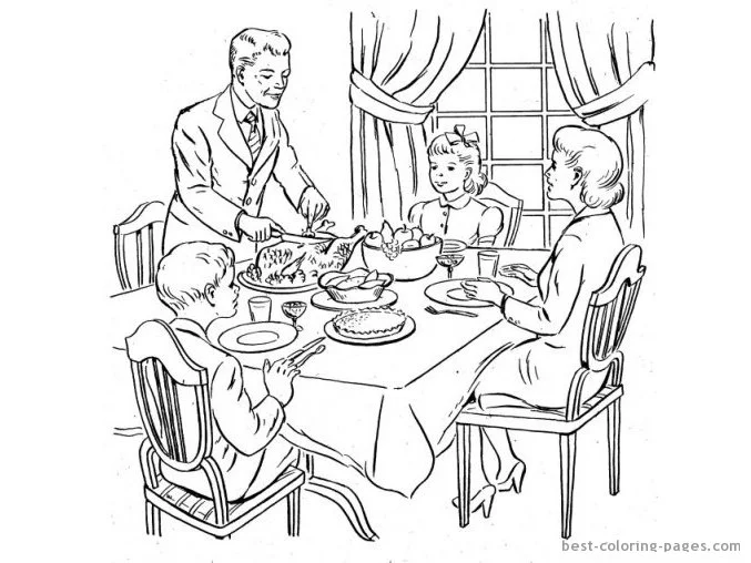 Desenhos de Sala de Jantar Para Colorir 15